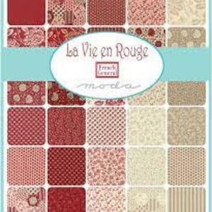 Jelly Roll La Vie En Rouge 13820 JR Tissu De Coton Prédécoupé Général Moda Français - Épuisé