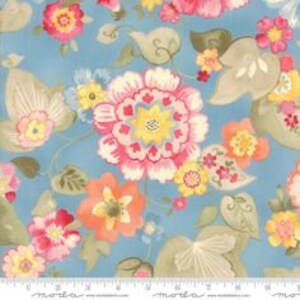 Nanette Continuous 1/2 Yard Chez Moi Bluebonnet 33160 Moda OUT OF PRINT Cotton fabric