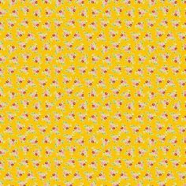 Mon Beau Jardin Continuous 1/2 yard C7293 Yellow Ellis & Higgs Nadra Ridgeway - Riley Blake 2018 - Out of Print Fabric