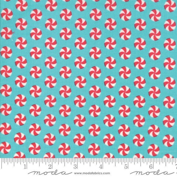 By the 1/2 yard 100% Cotton Quilting fabric Sweet Christmas Moda 31155-21 Spearmint Stripe OUT OF PRINT