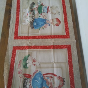 Panel de almohada - 17&quot;x 42&quot; - Mabel Lucie Atwell 2001 - Out of Print - Tejido acolchado 100% algodón