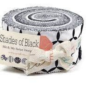 シェード オブ ブラック ジェリーロール 2 1/2 インチ ストリップ キルティング プレカット キルト生地 Me and My Sister Designs、Moda OOP
