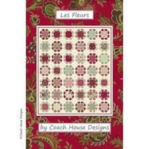 Les Fleurs Pattern Paper Quilt Pattern 55x64" Layer Cake Friendly Barbara Cherniwchan Coach House Designs