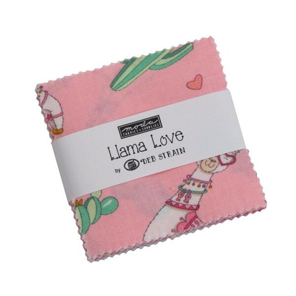 Llama Love Charm Pack - Deb Strain - Moda - 5" Precut Squares (42 count) - 100% Cotton Fabric