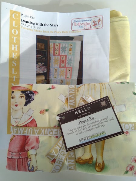 Dancing With The Stars Quilt Kit Darlene Zimmerman Clothesline Club Robert Kaufman Backing Included!