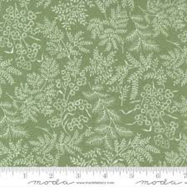 Nantucket Summer Continuous 1/2 Yard Camille Roskelley  Grass 55261 26 Moda Out of Print Cotton Fabric