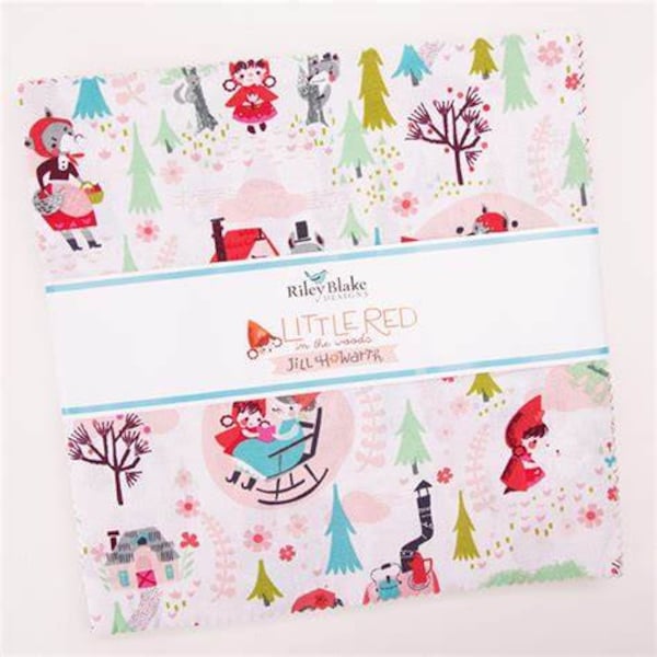 Little Red in The Woods - LAYER CAKE (42 10" Squares) - Jill Howarth - Riley Blake - Out of Print - Quilting Fabric crafting