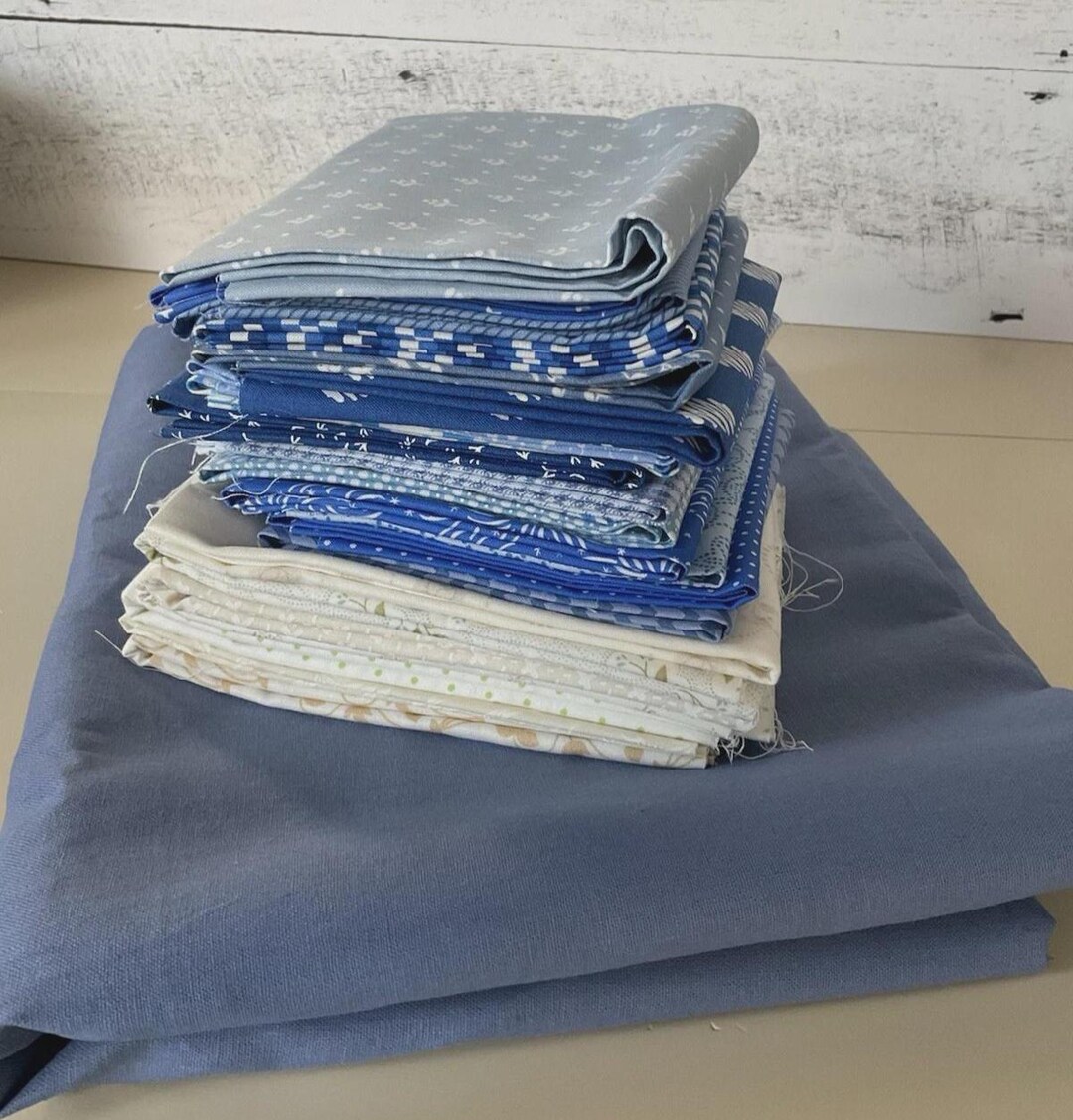 Flower Love Quilt Kit in Blues 64x64