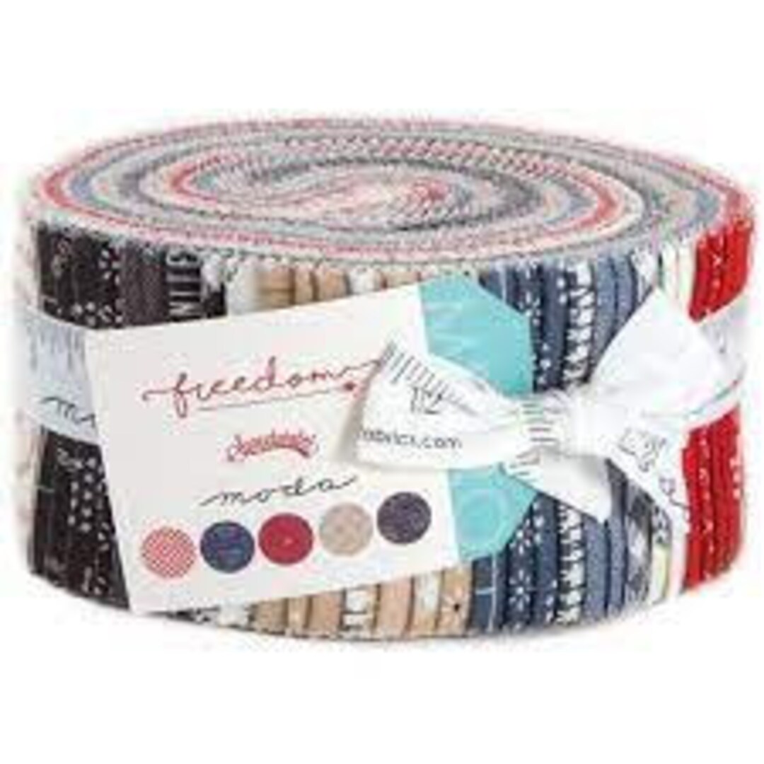 Freedom Jelly Roll by Sweetwater Moda OUT OF PRINT Precut Cotton Fabric ...