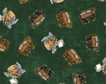 Lake Adventure 1/2 yard Animal Toss in green Wilmington Prints Cotton fabric