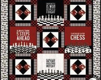 Check Mate Quilt Kit I'd Rather be Playing Chess Riley Blake Fabric 64x64