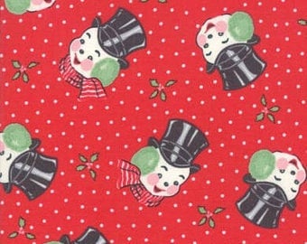 SWEET CHRISTMAS 1/2 yard Peppermint 31154-12 red snowman Urban Chiks - Moda - Out of Print - Winter - cotton fabric