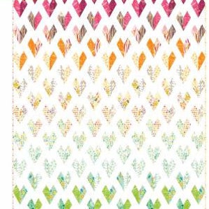May include: A quilt kit called "Lots of Love Quilt" with a pattern of colourful hearts in a gradient pattern. The kit includes fabric and instructions to make a quilt top and binding. The kit is 165cm x 216cm and is a confident beginner level project.