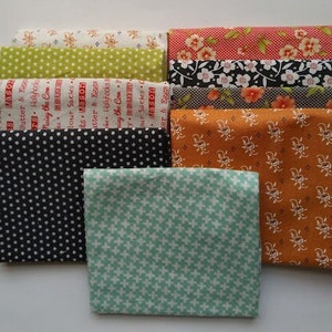 Original Farmhouse Fat Quarter Bundle 9pcs Fig Tree Quilts - Moda - OOP - Cotton Quilting designer Fabrics Prewashed