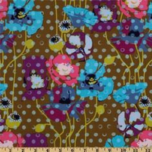 Field Study Continuous HALF YARD Anna Maria Horner Out of Print RARE Raindrops Poppies Cotton fabric