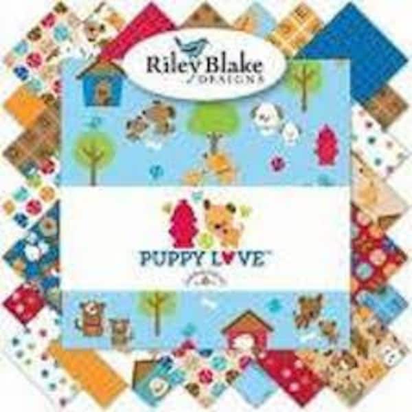 Puppy Love - 10 inch stacker (42 pcs) - Doodlebug Designs - Riley Blake - Out of Print - Precut - 100% Cotton Fabric