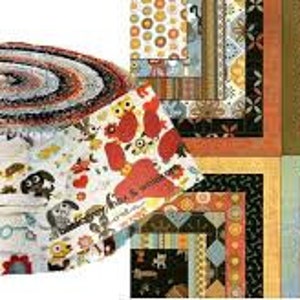 以下が含まれることがあります： 茶色、青、白、オレンジの色合いで、犬をテーマにしたさまざまなプリントが施された生地のロールです。生地は2.5インチの正方形に事前にカットされており、キルトやその他のクラフトプロジェクトに最適です。