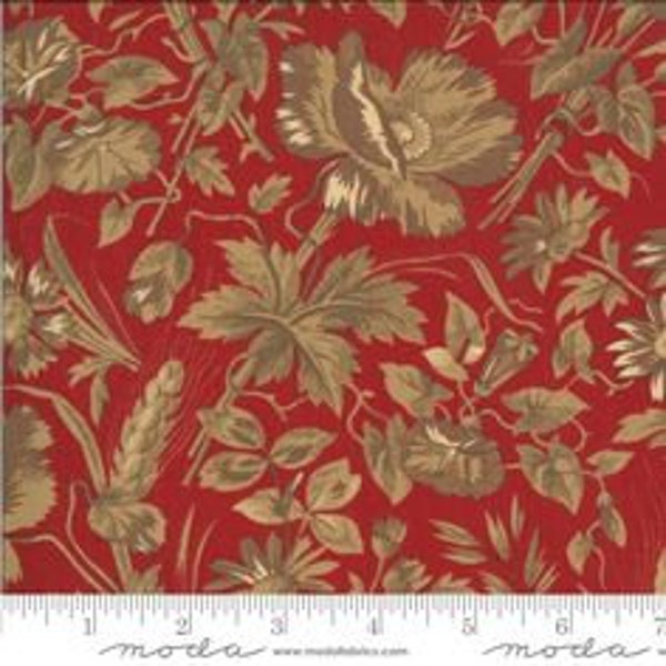 La Rose Rouge Continuous 1/2 Yard French General Moda Out of Print Cotton Fabric
