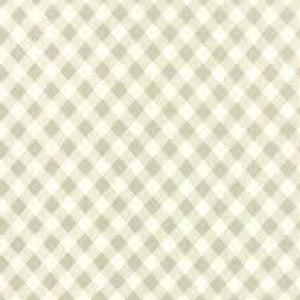 May include: A beige and white gingham fabric with a diamond pattern.
