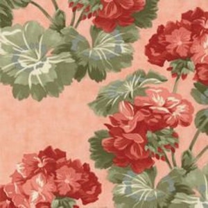 Front Porch Pink Jan Patek Continuous HALF YARD Moda - Geranium - Retired - 100% Cotton Fabric