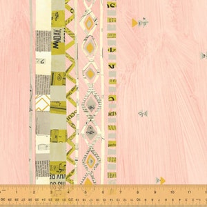 Wish 1/2 yarda Carrie Bloomston Zigzag Border - Millennial Pink - 51739 M-4 - Windham - Tela para colchas 100 % algodón