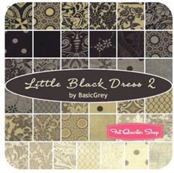 Little Black Dress 2 Basic Grey 17x44" Moda - Out of Print - Cotton Fabric  - Etsy