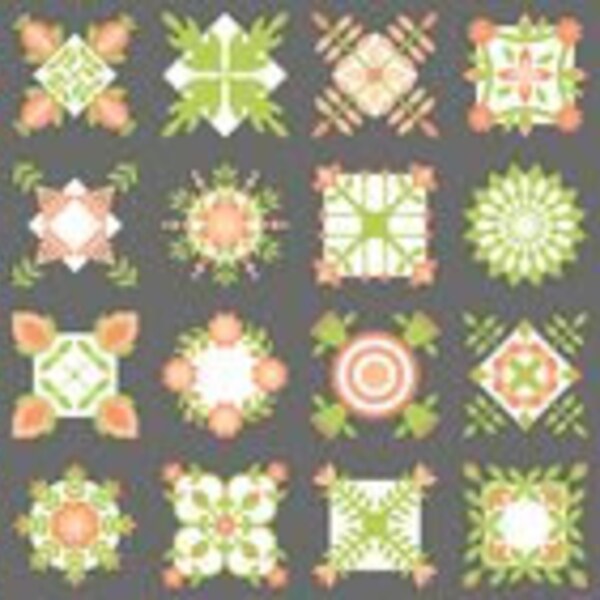 Apricot and Ash Panel (36"x 60") - Ash - 26100 19 - Moda - Corey Yoder - Coriander Quilts - Out of Print - 100% Cotton Fabric