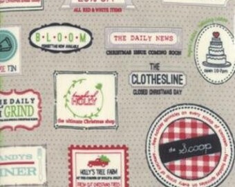 Holly's Tree Farm 1/2 YARD Sweetwater for Moda - Gray Labels - rare - OOP - Cotton quilting fabric