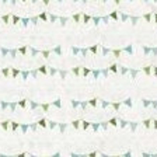 By the 1/2 yard - The Simple Life - Tasha Noel - Buntings in Aqua - C3023 - 2012 Riley Blake Designs - Cotton Fabric