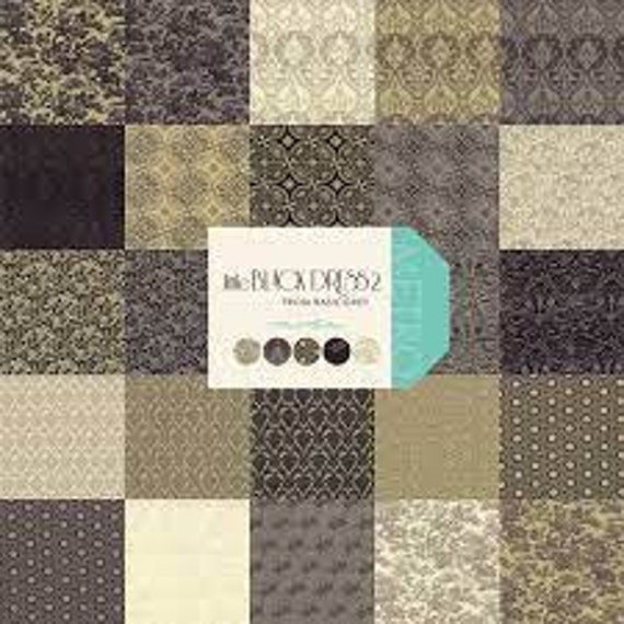 basic grey little black dress fabric Little Black Dress 2 Half Yard Ivory Basicgrey - Moda - Out of Print - 100%  Cotton Fabric