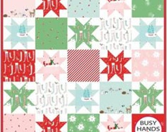 Pixie Noel 2 and other Christmas Fabric Fat Quarter Bundle 19 FQs + 14 Stars Riley Blake Precut cotton Fabric