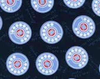 1/2 yard - Rotary Club - Dials - Navy Fabric - Kimberly Kight - Cotton + Steel - Spring 2016 - RJR Fabrics - Cotton fabric