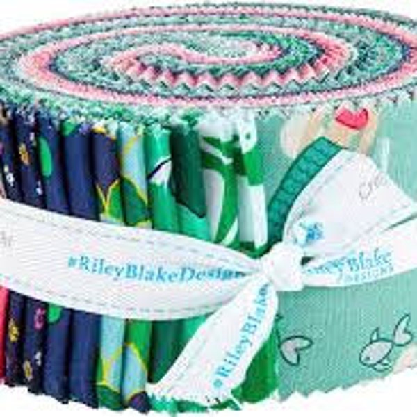 Ahoy Mermaids 2.5" Strips by Melissa Mortenson for Riley Blake Fabrics Jelly Roll Out of Print