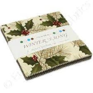 WINTER'S SONG Charm Pack - Holly Taylor for Moda - 5" Precut Fabric Squares - Winter Holiday Christmas Woodland Cabin Holly Fabric