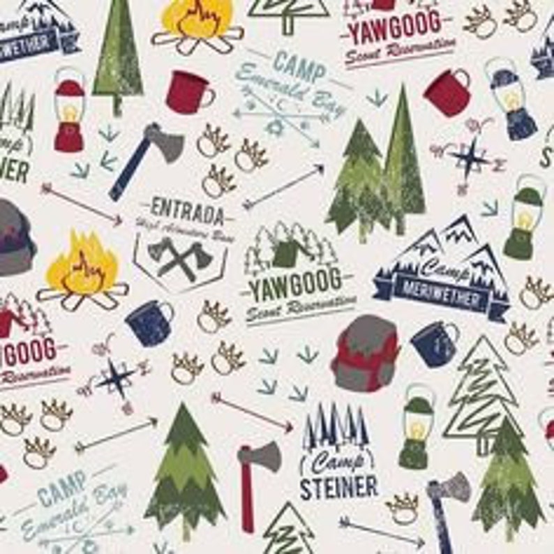 Boy Scout Continuous 1/2 Yard Main Off white C6200R Riley Blake Out of Print 100% Cotton Fabric Licensed image 1
