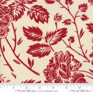 La Vie En Rouge Continuo 1/2 Yarda Pearl Rouge Francés General Moda Fuera de Tela de Algodón Estampada