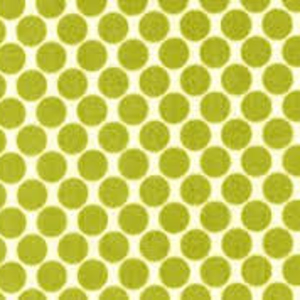 Lotus Amy Butler Continuous HALF YARD Lime Full Moon - Green Dot on White - Rowan Fabrics - Out of Print