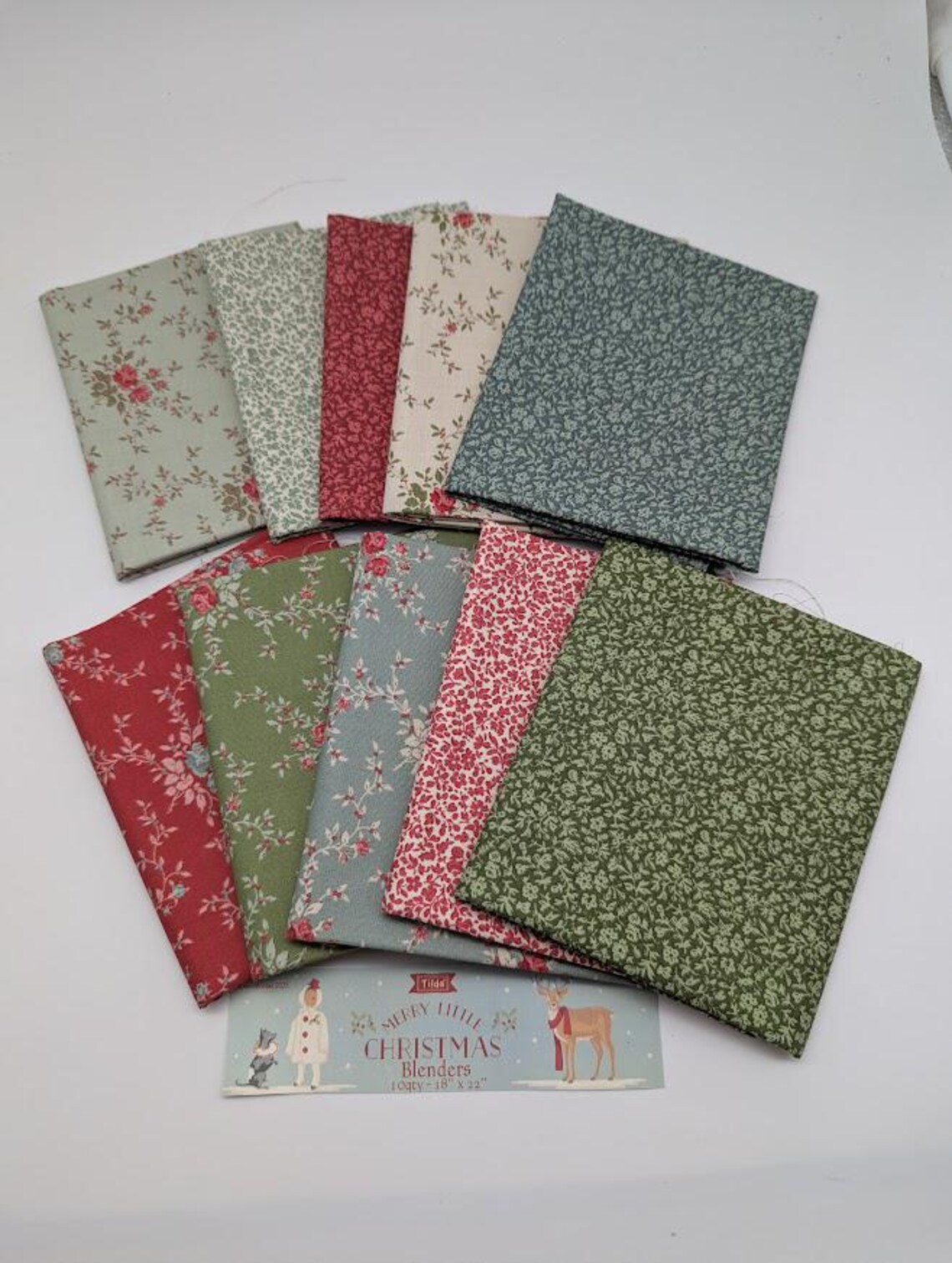 Merry Little Christmas Fat Quarter Bundle, 10 Pcs. Tilda Eve & Noel ...