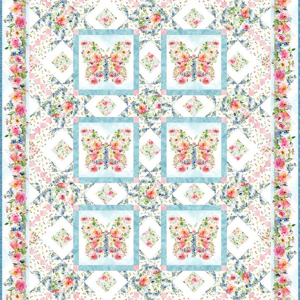 Victoria Butterfly Quilt PATTERN - designed by Jason Yenter for In the Beginning Fabric - Queen sized - 82" x 106" - VICBCPATT