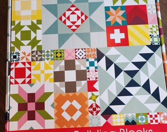 Moda Modern Building Blocks Quilt Kit 84x96 Fabric and Quilt Pattern Bella Solids RARE