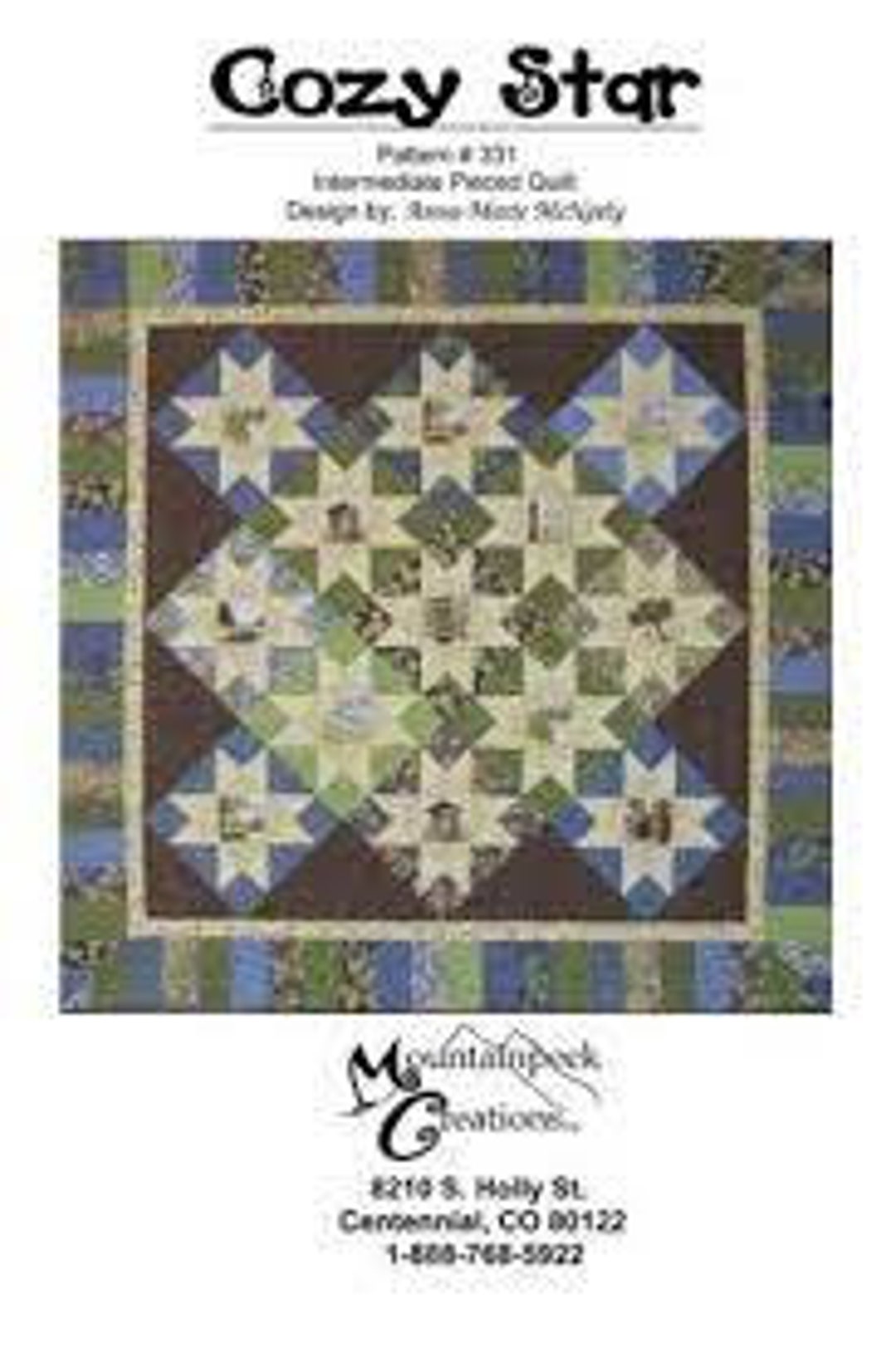 Cozy Star Paper Quilt Pattern Mountainpeek Creations #331 Star Quilt 3 ...