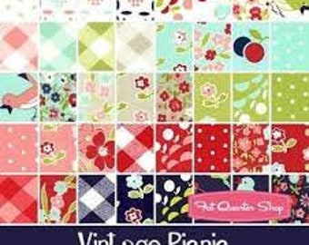 Vintage Picnic Charm Pack Bonnie & Camille - Moda - OUT OF PRINT - Precut five inch squares cotton fabric