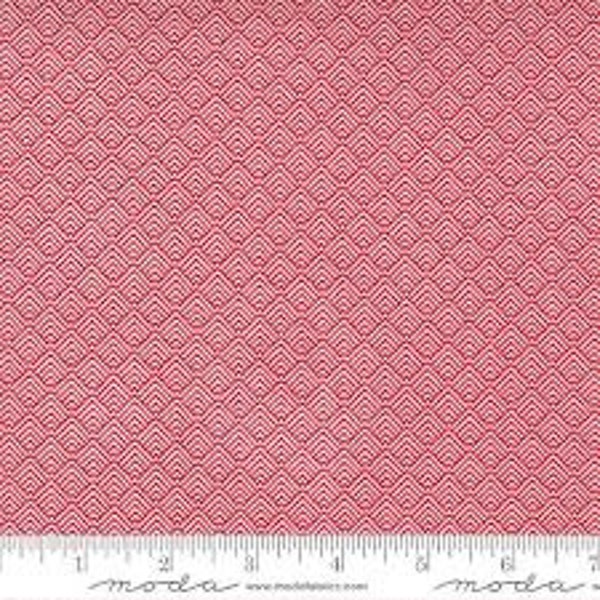 Christmas Morning 17x44" Cranberry Geometric- Lella Boutique - Moda - Out of Print 100% Cotton Fabric