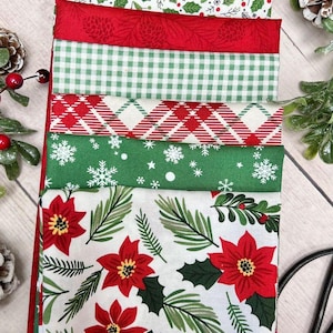 Poinsettia Christmas Bundle 8 Fat Quarters  Curated by Primrose Cottage