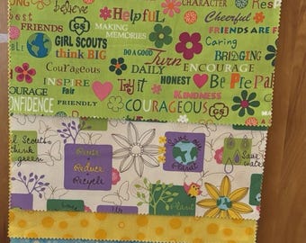 Conjunto de muestrario de Girl Scouts, 7 piezas, Robert Kaufman Cotton, raro, OOP