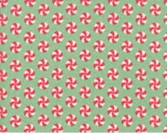 Sweet Christmas Urban Chiks Spearmint Continuous HALF YARD 3103 Moda OOP Cotton quilting fabric