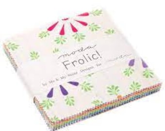 Frolic Charm Pack Me and My Sister - Moda - 42 five inch squares - Precut Cotton Quilting Squares - OUT OF PRINT