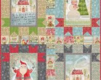 Kit de acolchado Merry Stitches de 57x75" de Cori Dantini. Telas Blend. Edición limitada. Edición especial de temporada.