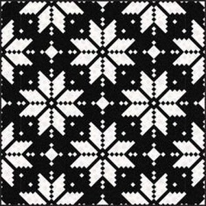 ニットスターキルトキット 62x62 スローサイズ Lo and Behold ステッチキルトパターン Maywood Studio Fabrics 黒と白のコットン生地