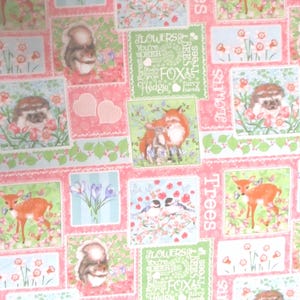 Bosvrienden 1/2 yard Studio E Nancy Archer Herten Vos Konijnen Eekhoorns Patchwork OOP